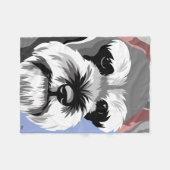 ミニチュア・シュナウツァーのギフト フリースブランケット (正面(横))