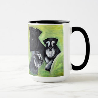 ミニチュア・シュナウツァーのコップの3色 マグカップ