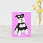 ミニチュア・シュナウツァーのメッセージカード カード (黄色い花)