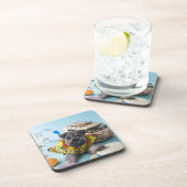 ミニチュア・シュナウツァーの子犬および夏期休暇 コースター (右側)