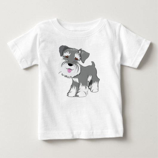 ミニチュア・シュナウツァーの子犬 ベビーTシャツ (正面)