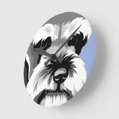 ミニチュア・シュナウツァーの時計 ラウンド壁時計 (傾斜)