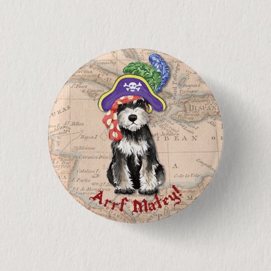 ミニチュア・シュナウツァーの海賊 缶バッジ (正面)