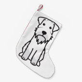 ミニチュア・シュナウツァー犬の漫画 スモールクリスマスストッキング (正面 (吊り時))
