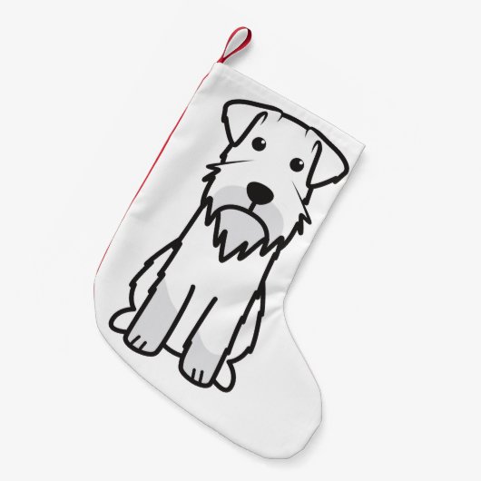ミニチュア・シュナウツァー犬の漫画 スモールクリスマスストッキング (正面 (吊り時))