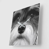 ミニチュア・シュナウツァー スクエア壁時計 (傾斜)