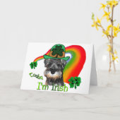 ミニチュア・シュナウツァーSt patricks カード (黄色い花)