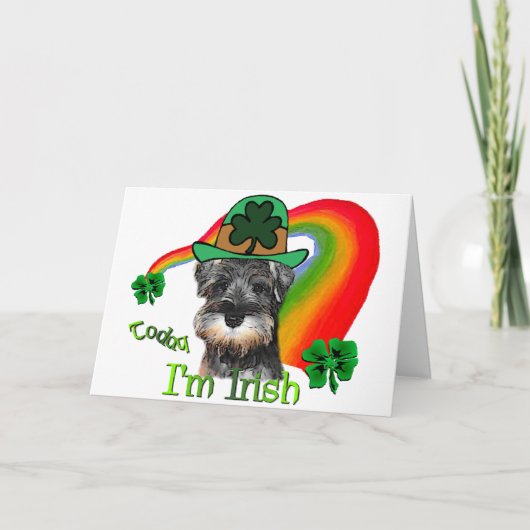ミニチュア・シュナウツァーSt patricks カード (正面)