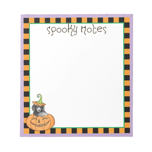 ミニチュア・ハロウィーンプードル ノートパッド (正面)