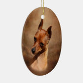 ミニチュア・ピンシャーのオーナメント セラミックオーナメント (右)