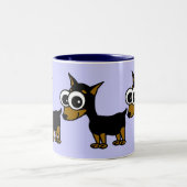 ミニチュア・ピンシャーのコーヒー・マグ ツートーンマグカップ (中央)