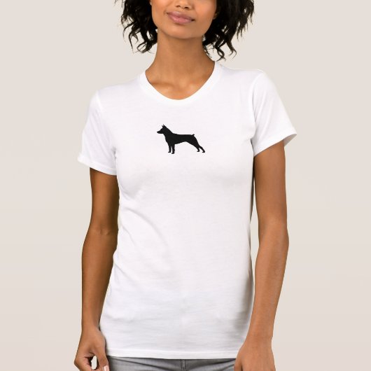 ミニチュア・ピンシャーのシルエット Tシャツ (正面)