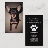 ミニチュア・ピンシャーの子犬 名刺 (正面/裏面)