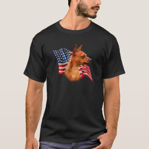 ミニチュア・ピンシャーの(赤い)旗 Tシャツ