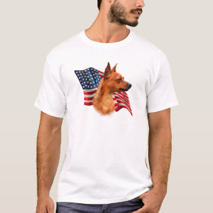 ミニチュア・ピンシャーの(赤い)旗 Tシャツ