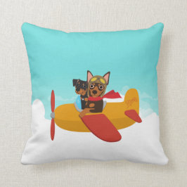 ミニチュア・ピンシャー分Pinの試験飛行機の枕 クッション