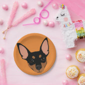 ミニチュア・ピンシャー最低Pinのポートレートの紙皿 ペーパープレート (パーティー)