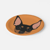 ミニチュア・ピンシャー最低Pinのポートレートの紙皿 ペーパープレート (アングル)