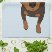 ミニチュア・ピンシャー最低Pin犬のポートレートタオル キッチンタオル (折り畳み)