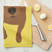 ミニチュア・ピンシャー最低Pin犬のポートレートタオル キッチンタオル (四つ折り)