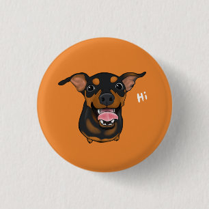 ミニチュア・ピンシャー犬のPinback幸せなボタン 缶バッジ