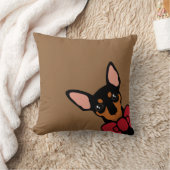 ミニチュア・ピンシャー(分Pin)の弓ピーカブーの枕 クッション (ブランケット)