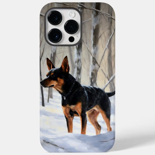 ミニチュア・ピンシャー 雪を降らせて クリスマス Case-Mate iPhoneケース (裏面)