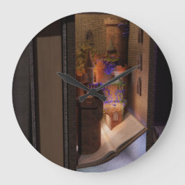 ミニチュア・ブック・ヌーク・ジオラマ – 魔法城 ラージ壁時計