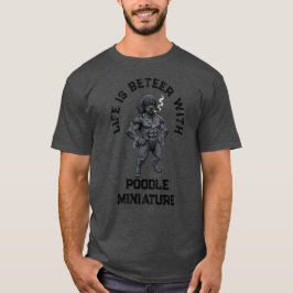 ミニチュア・プードル 筋肉質 タトゥー ボディビルダー Tシャツ