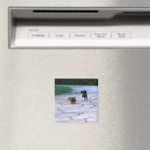 ミニチュアDachshund 3 マグネット (インサイチュ (食洗機))