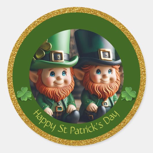 ミニチュアLeprechaun St Patrick's Day 感謝してい RS01 ラウンドシール (正面)