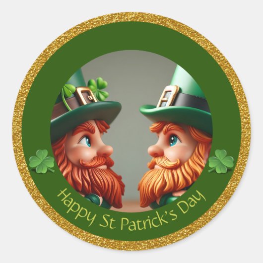 ミニチュアLeprechaun St Patrick's Day 感謝してい RS04 ラウンドシール (正面)
