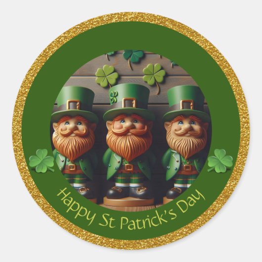 ミニチュアLeprechaun St Patrick's Day 感謝してい RS06 ラウンドシール (正面)