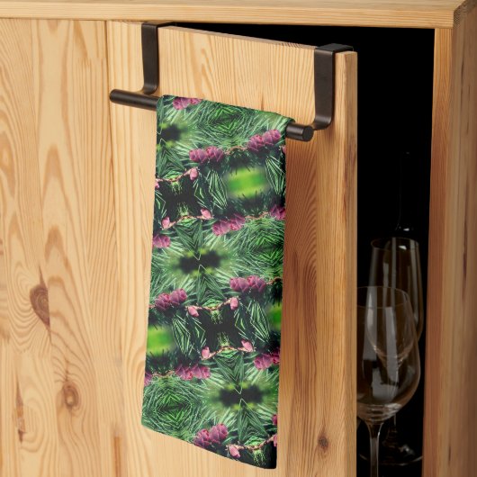 ミニチュアPineconesクローズアップ抽象芸術パターン キッチンタオル (三つ折り)