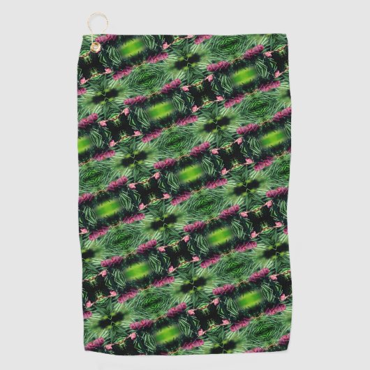 ミニチュアPineconesクローズアップ抽象芸術パターン ゴルフタオル (正面)