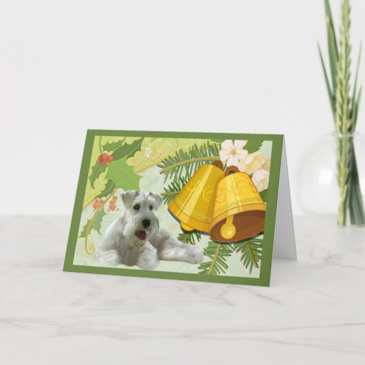 ミニチュアSchnauzerクリスマスカードベル シーズンカード (正面)