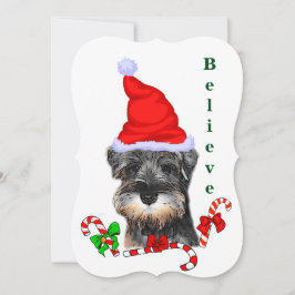 ミニチュアSchnauzerクリスマスカーメリード シーズンカード