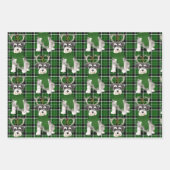 ミニチュアSchnauzerクリスマスドッグとグリーンプライド ラッピングペーパーシート (正面3)