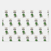 ミニチュアSchnauzerクリスマスドッグとグリーンプライド ラッピングペーパーシート (正面2)