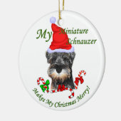 ミニチュアSchnauzerクリスマスプレゼントオーナメント セラミックオーナメント (左)
