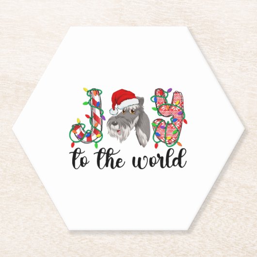 ミニチュアSchnauzerクリスマスミニシュナウザークリスマス ペーパーコースター (正面)