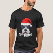 ミニチュアSchnauzerクリスマスヤッピーおもしろい休日 Tシャツ (正面)