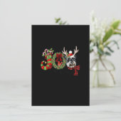 ミニチュアSchnauzerクリスマスライトサンタクリスマス 招待状 (スタンド正面)