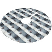 ミニチュアSchnauzerクリスマス雪の冬 ブラッシュドポリエステルツリースカート (アングル)