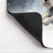 ミニチュアSchnauzerクリスマス雪の冬 マウスパッド (コーナー)