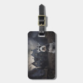 ミニチュアSchnauzerハロウィーン怖い ラゲッジタグ (正面縦)