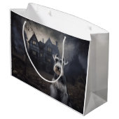 ミニチュアSchnauzerハロウィーン怖い ラージペーパーバッグ (裏面アングル)