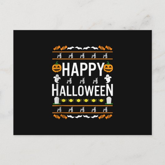 ミニチュアSchnauzerハロウィーン怠惰な醜い衣装 ポストカード (正面)