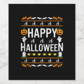 ミニチュアSchnauzerハロウィーン怠惰な醜い衣装 ワインラベル (シングルラベル)