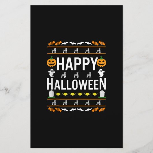 ミニチュアSchnauzerハロウィーン怠惰な醜い衣装 便箋 (正面)